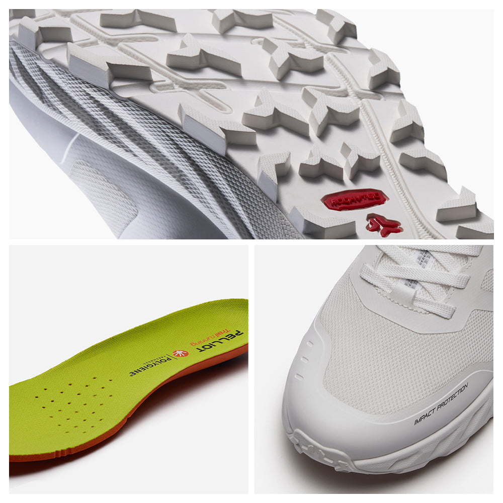PELLIOT Chaussures de course unisexes légères amortissantes – Épurées et respirantes, Blanc (EU 38)