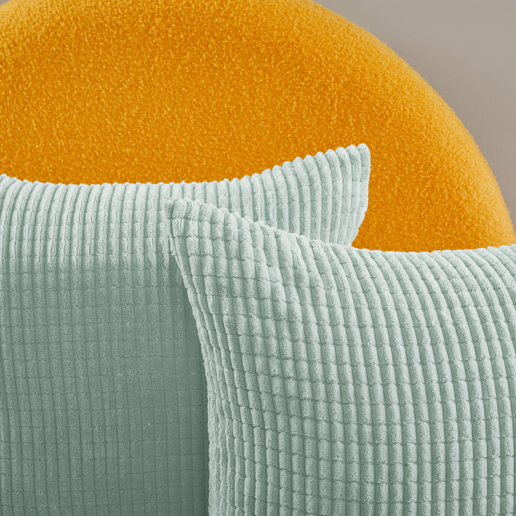 Deconovo Housse de coussin en velours - coloris vert clair - 45 x 45 cm - 1 pièce
