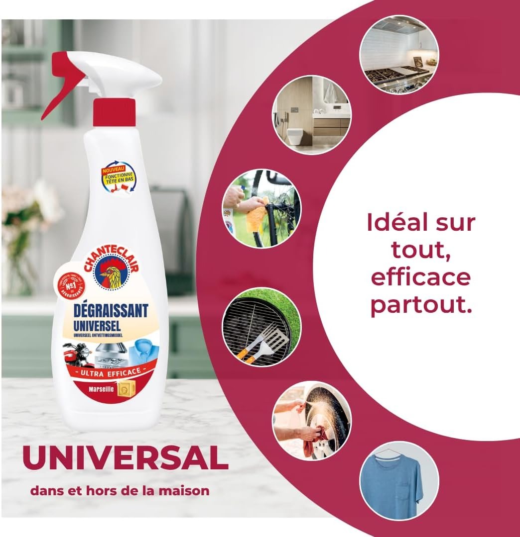 CHANTECLAIR Spray dégraissant multi-surfaces au savon de Marseille 600 ml