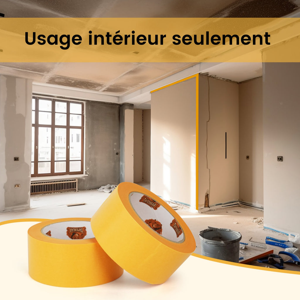 TAPEBEAR Ruban de masquage doré 19 mm x 50 m, 5 rouleaux - Ruban en papier washi auto-adhésif pour peinture et rénovations