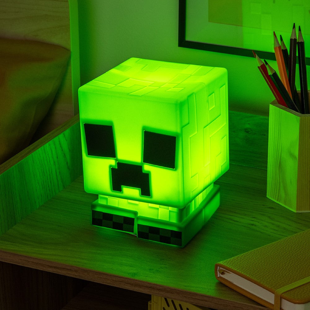 MINECRAFT Creeper SquishyGlo Lampe en Silicone Rechargeable - sous Licence Officielle - Changement de Couleur
