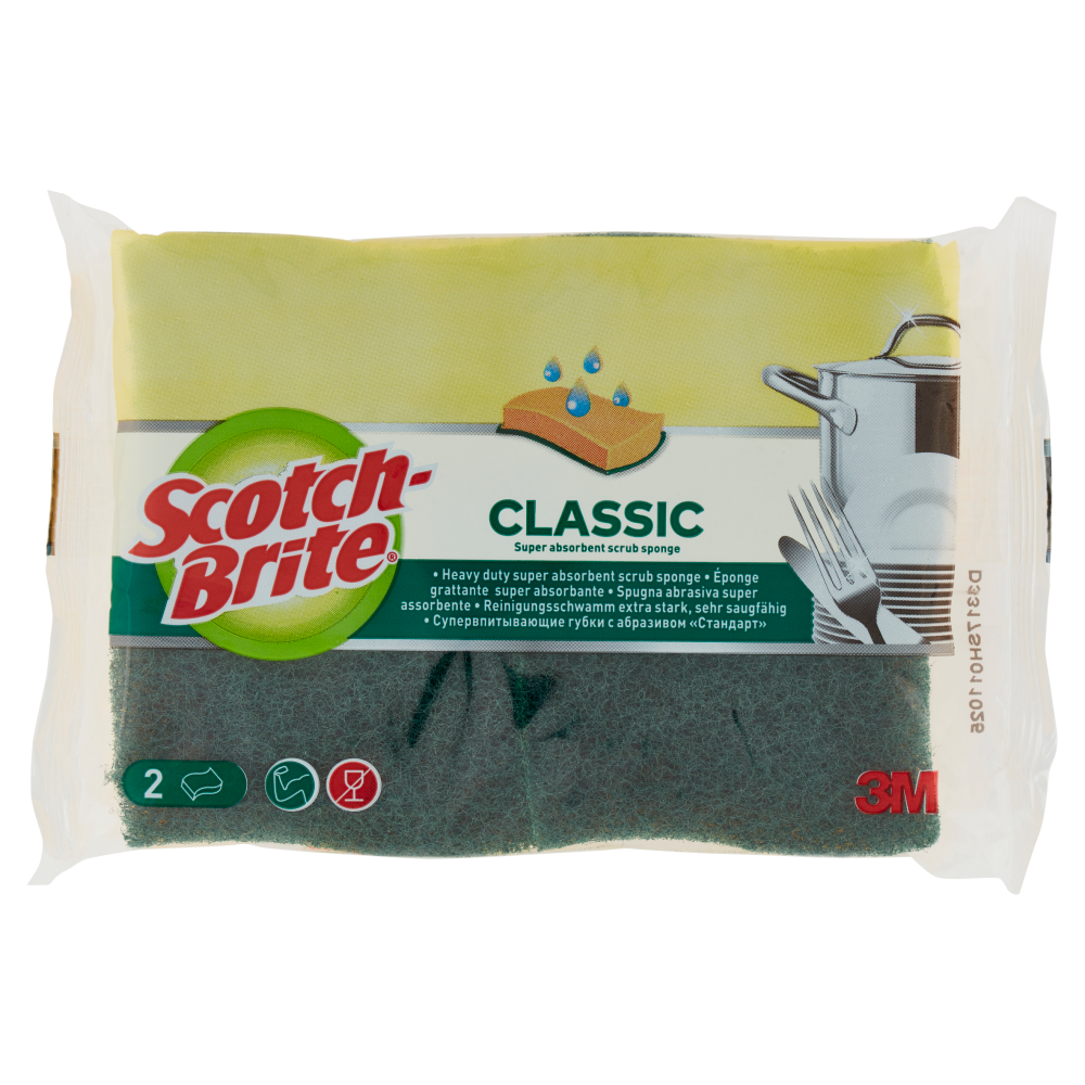 SCOTCH-BRITE Classic Éponges grattantes super absorbantes 2 éponges