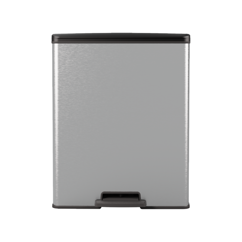 CURVER Poubelle à pédale DECOBIN Rectangle 65L Noir / Argent