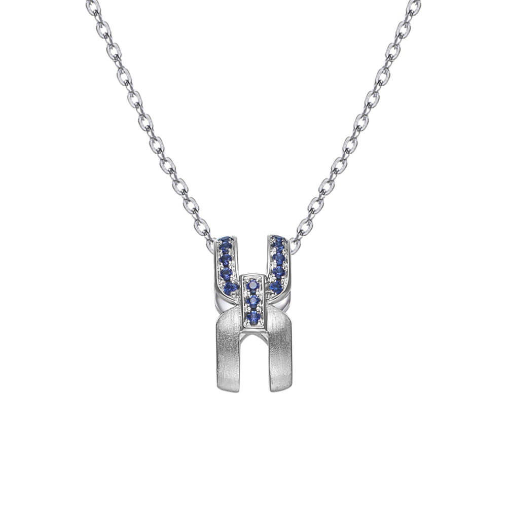 ALAIN MICHAL Intertwine Collier en argent givré Saphir