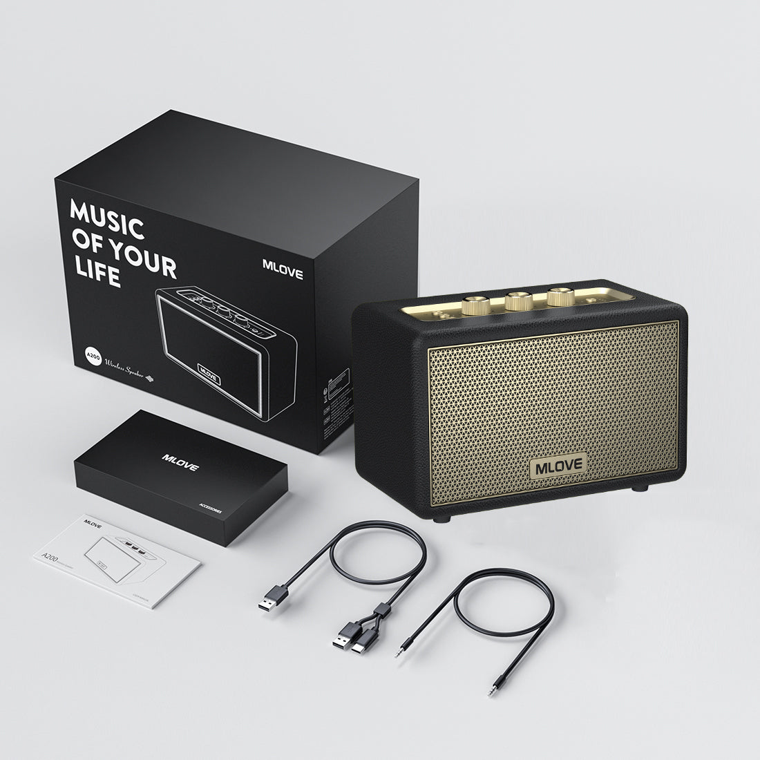 Mlove A200 Enceinte Bluetooth portable - Noir