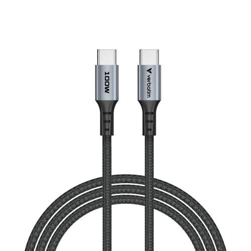 Verbatim Câble USB-C vers USB-C Synchronisation & Charge avec indicateur de puissance 100 W Noir