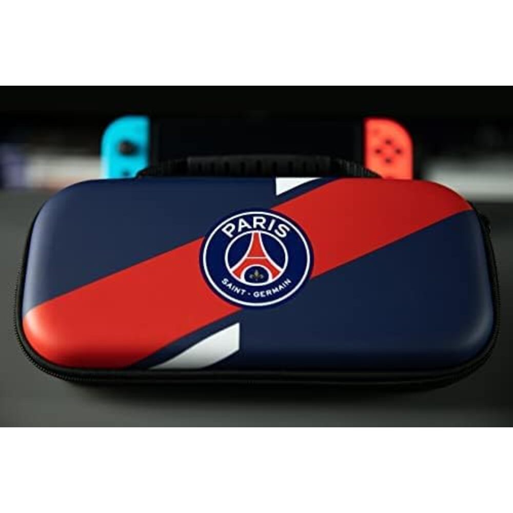 KONIX PSG Housse de protection et transport pour consoles Nintendo Switch, Switch Lite et Switch OLED - Rangement 8 jeux - Bleu marine et rouge