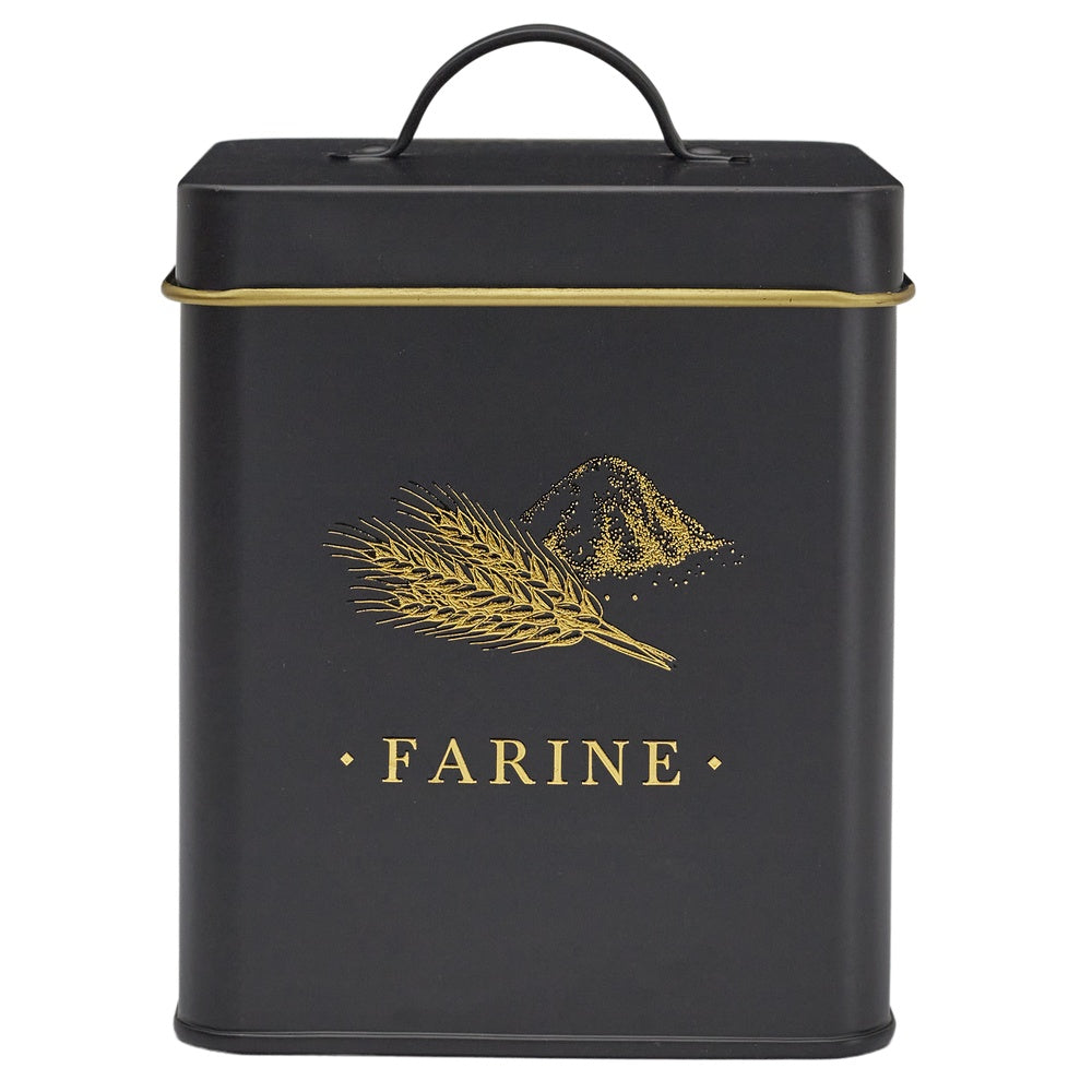 COOK CONCEPT Boîte à farine en métal noir et doré