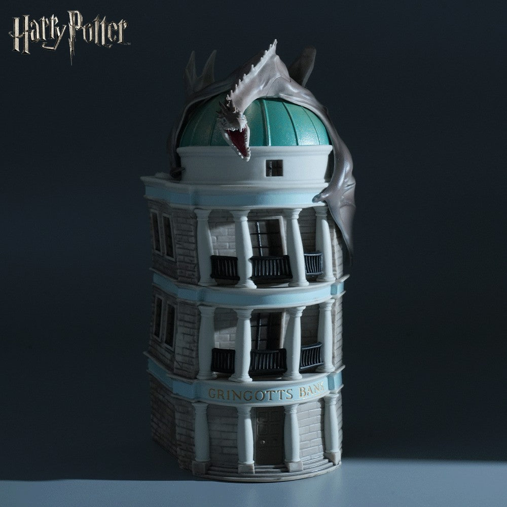 Warner Bros. 1 pièce Tirelire Dragon de la banque Gringotts Harry Potter Sous licence officielle Figurine en PVC 3D Étanche Incassable Boîte à monnaie Banque à pièces Décoration