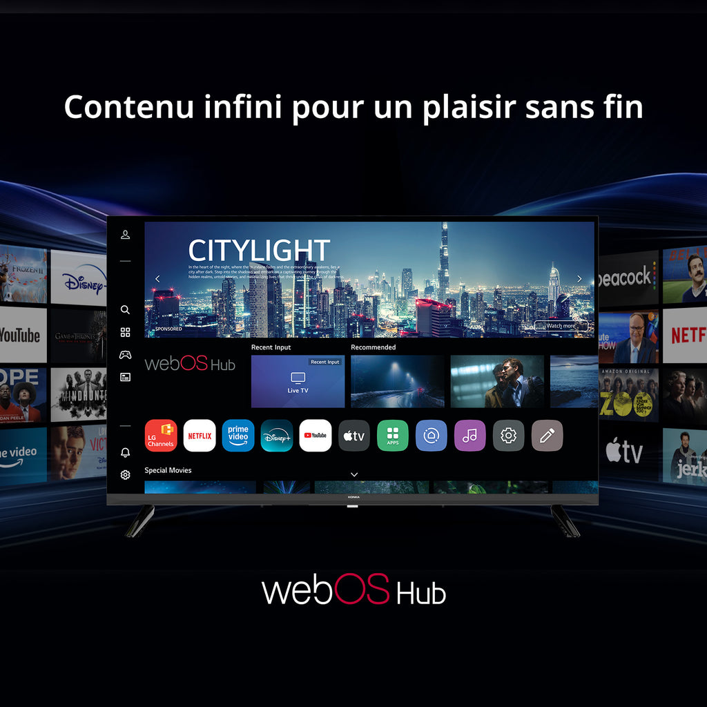 KONKA KDG32YR682ANTS Téléviseur intelligent DLED 32 pouces HD 720p webOS HDR10 Dolby Audio AirPlay LG Channels