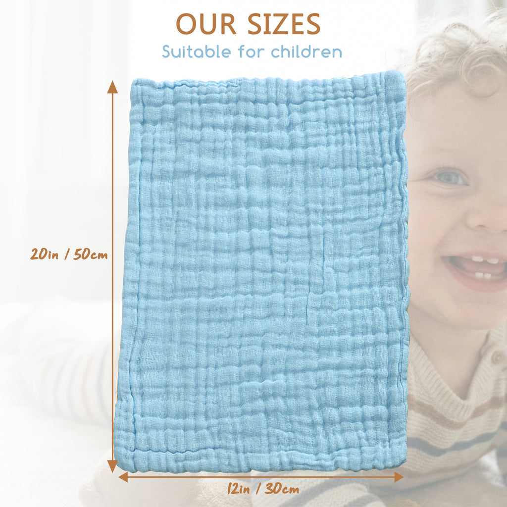 LeBonsoir Lot de 5 serviettes en mousseline 100 % coton 6 épaisseurs multicolore - 30 x 50 cm