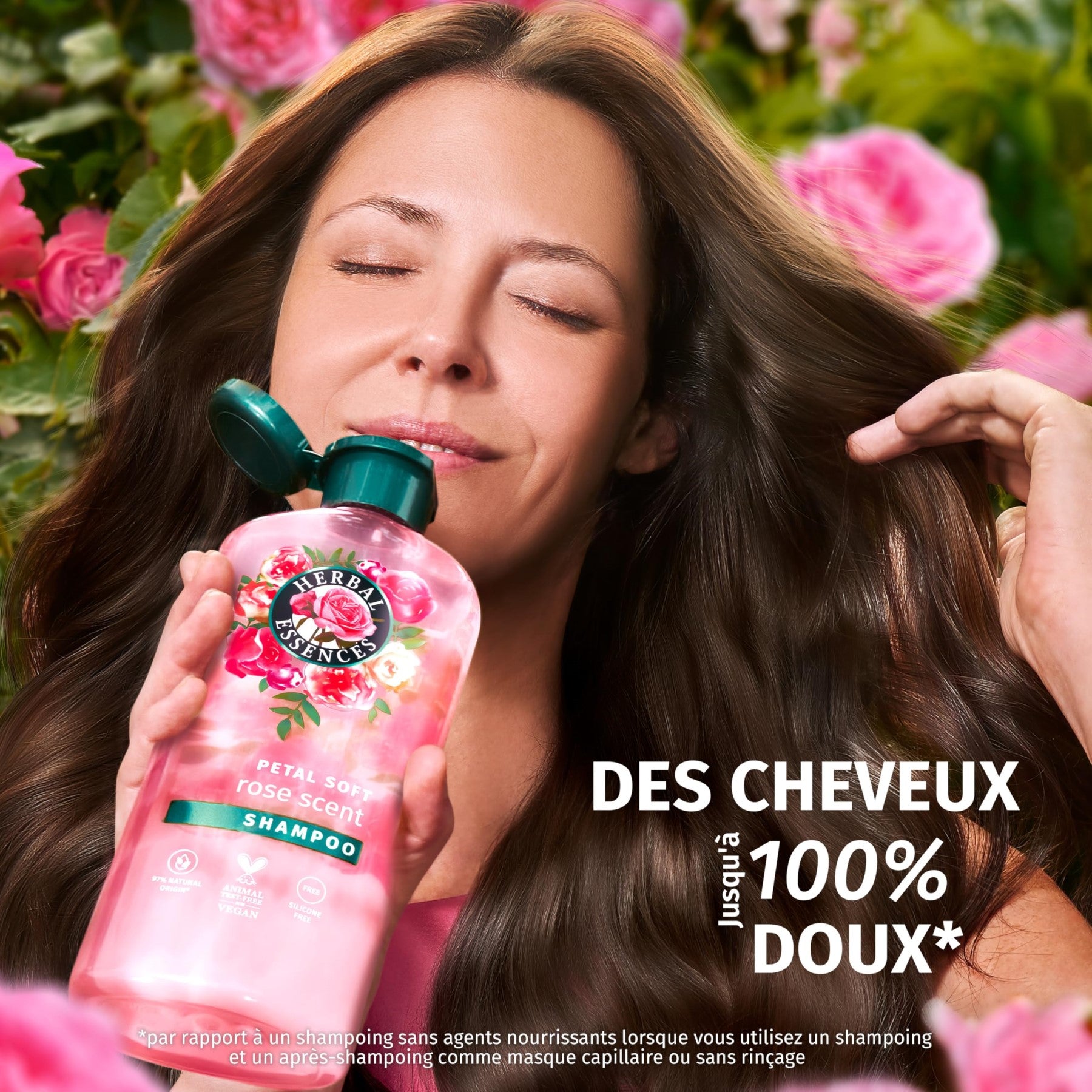 Herbal Essences Routine Douceur Parfum Rose avec Shampooing 250 ml, Après-Shampooing 200 ml, Masque 500 ml Et Spray Tout-en-Un Léger 145 ml