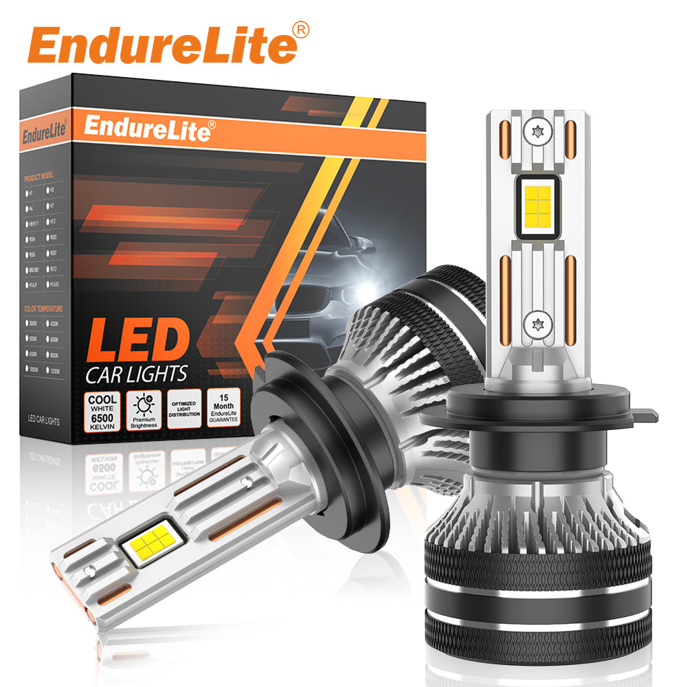 ENdureLite 9012 H7 H4 H11 H1 9005 9006 Ampoules de phare, 20 000 lm, 500 % plus lumineuses, ultra-lumineuses, blanc 6000 K, ampoules 9012, taille réelle 1:1 pour véhicule