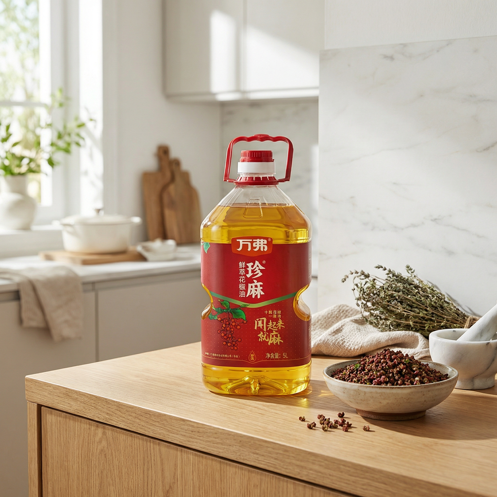 Wanfu Huile de poivre du Sichuan de qualité supérieure fraîchement extraite 5 L