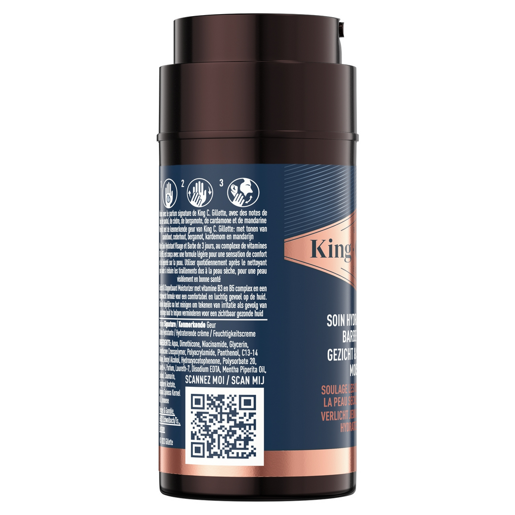 KING C GILLETTE Soin hydratant pour le visage et la barbe des hommes - 100 ml
