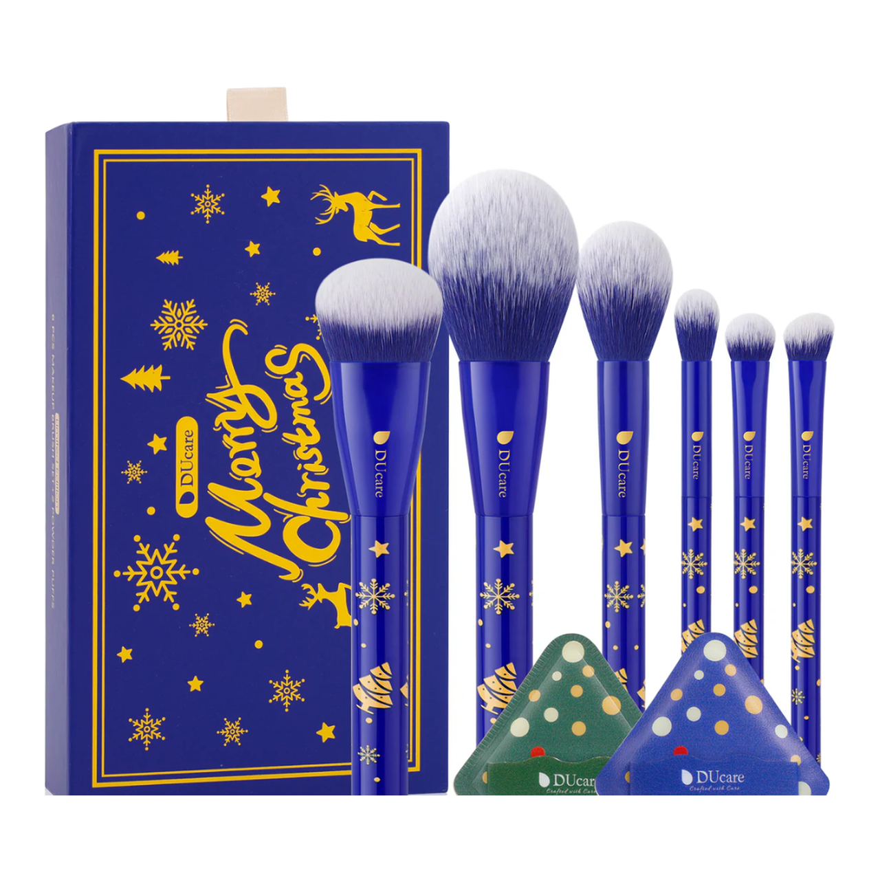 DUcare Set de 6 Pinceaux de Maquillage - Bleu Noël