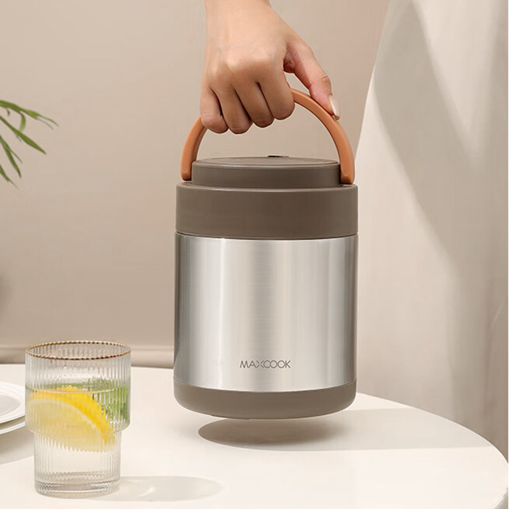 Maxcook Bocal alimentaire isotherme en acier inoxydable 304 pour aliments chauds - Boîte repas thermique sous vide en acier inoxydable, Thermos à soupe étanche