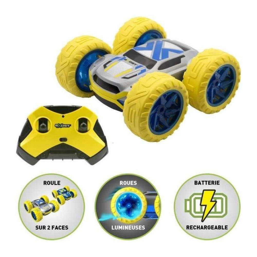 EXOST - 360 Cross Jaune - Voiture radiocommandée tout-terrain - Batterie rechargeable - 16 cm