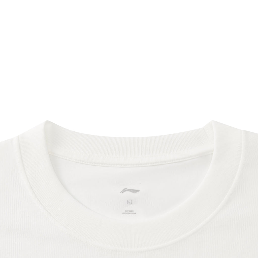 LI-NING T-shirt de sport et de loisir quotidien court commémoratif Curry Blanc S