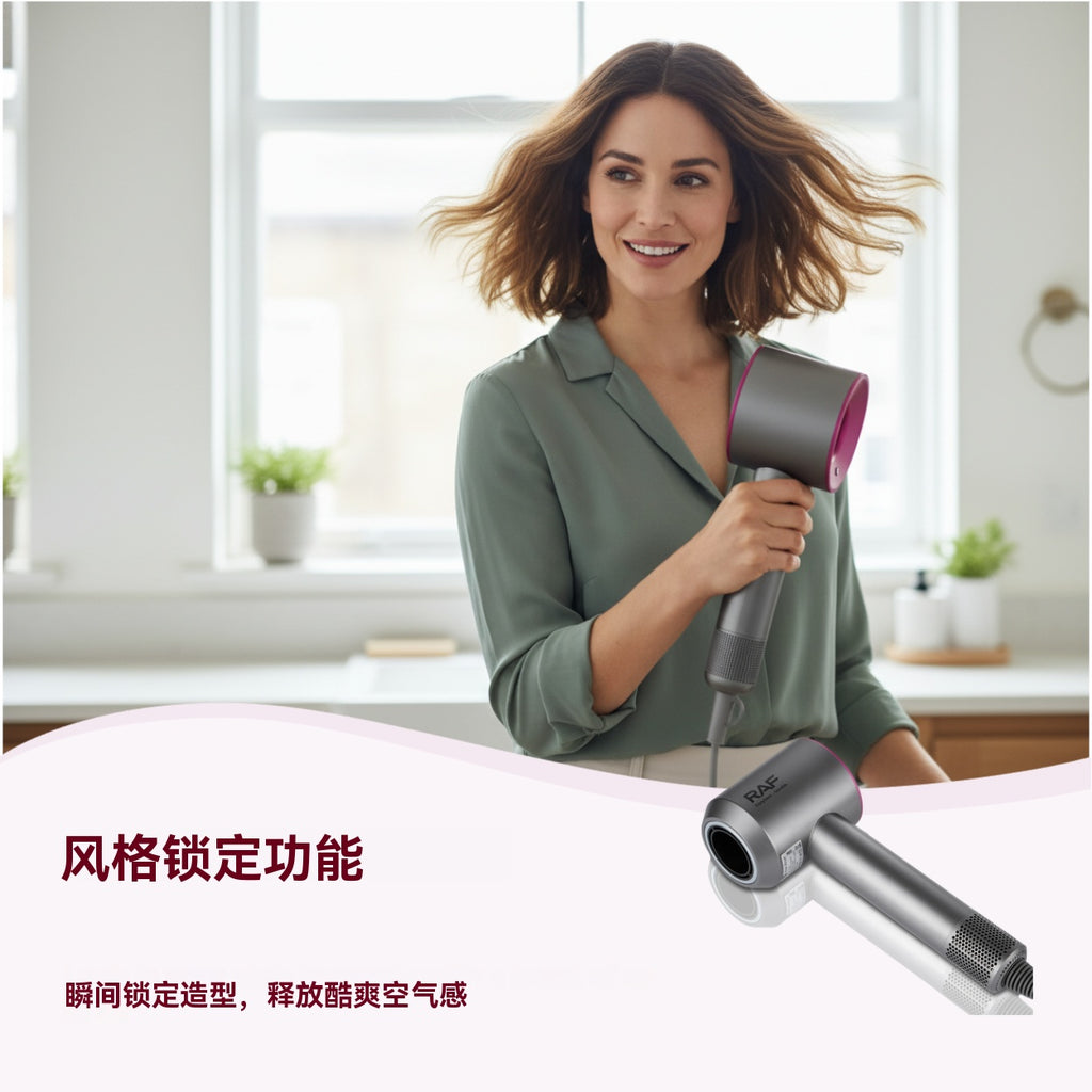 RAF Sèche-cheveux professionnel 1600 W, séchage rapide, 3 vitesses, 4 modes, protection contre la surchauffe, pour tous types de cheveux