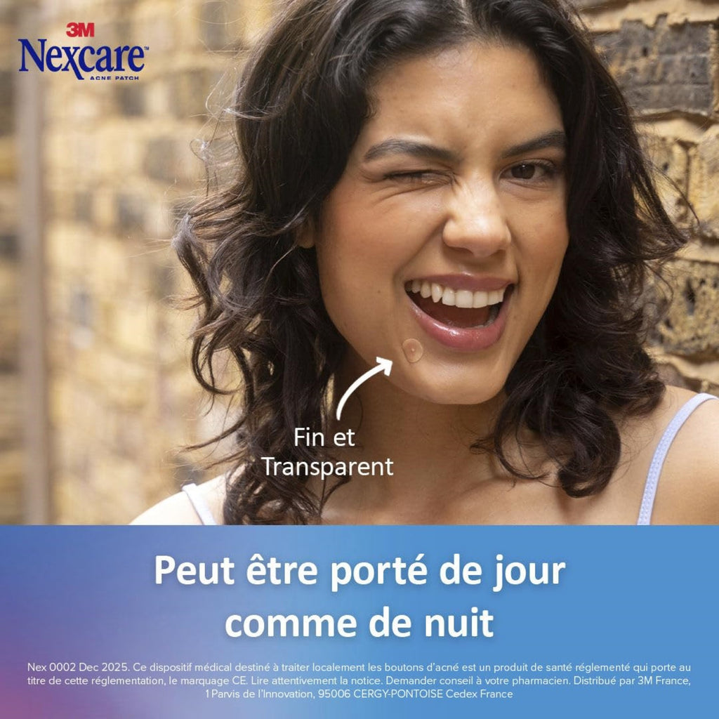 NEXCARE™ Patch anti-acné fin et transparent, 1x15x12 mm, 15/Paquet