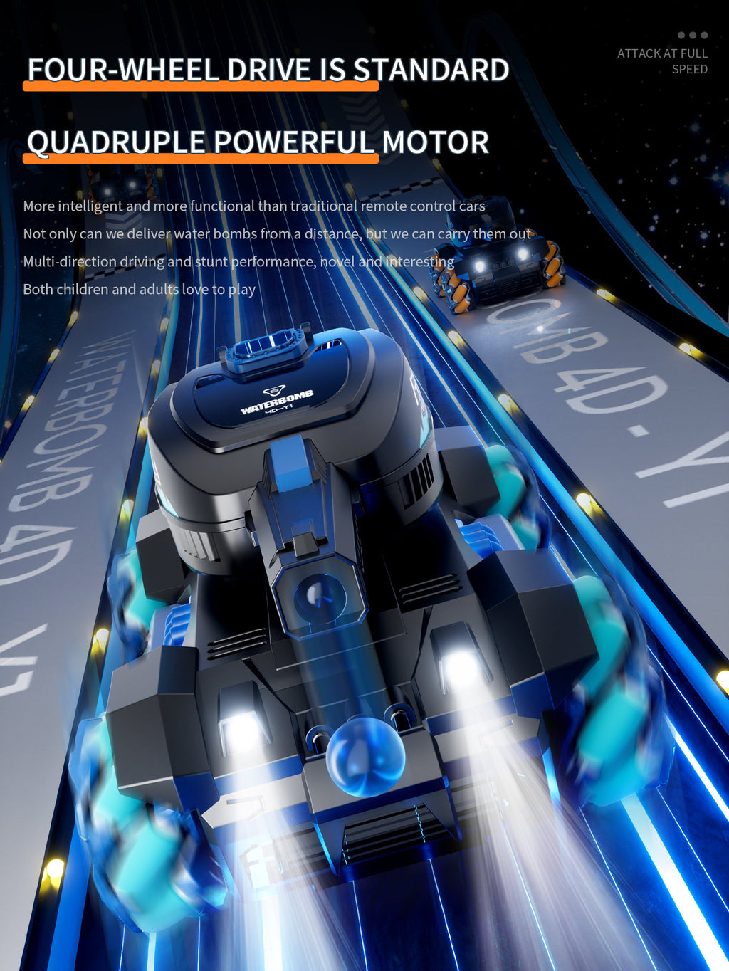 Char Tank RC 4DRC Y1 Tireur, Voiture Cascade Télécommandée à Gestes avec Lumières & Musique, Tir de Billes d’Eau, Voiture Télécommandée pour Garçons 6-12 Ans, Jouet Enfant Idée Cadeau Anniversaire