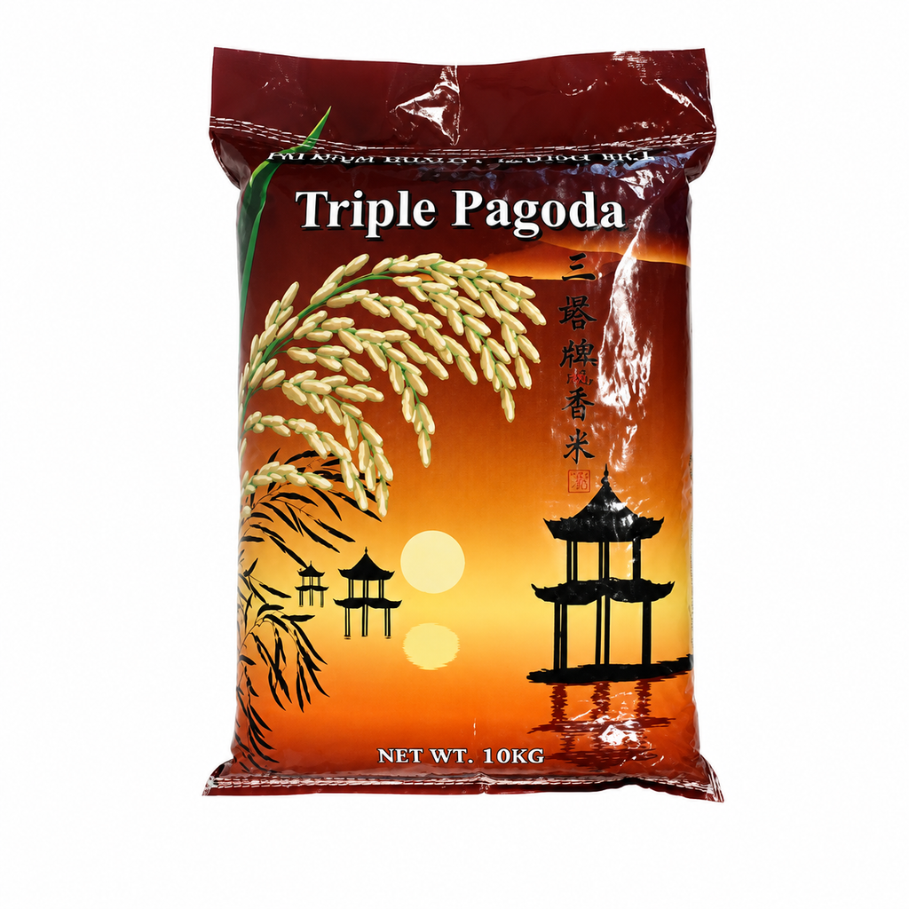 Triple Pagoda Riz Jasmin à grain long - 18 kg