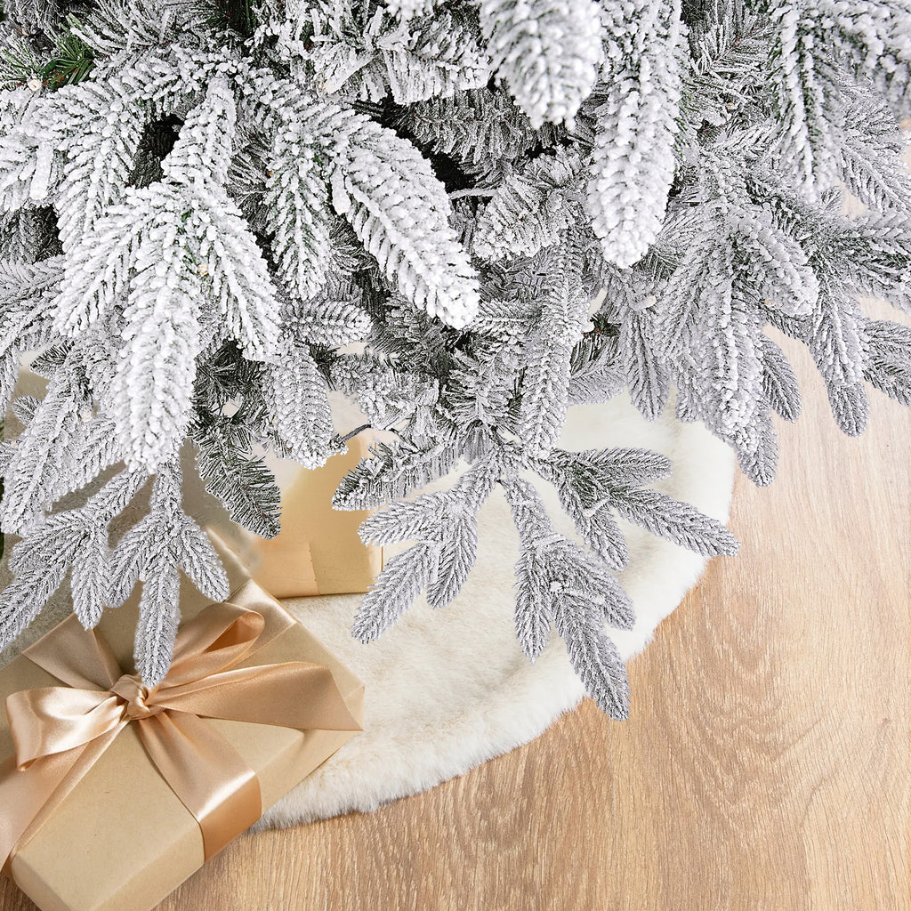 SALCAR Sapin de noël enneigé avec 1230 branches et éclairage 300 LED blanc chaud - 180 cm