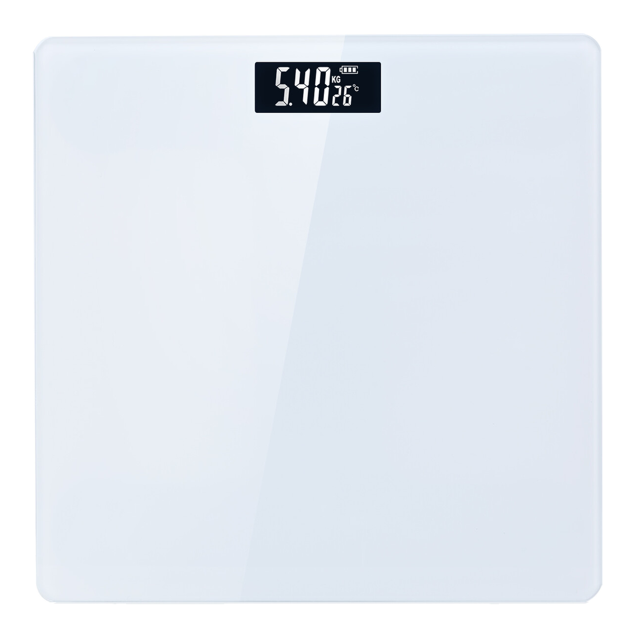 Sparoma AD-26 Pèse-personne électronique avec capacité de 180 kg, haute précision de 0,05 kg, verre trempé de 4 mm et écran LCD, blanc - Alimenté par 2 piles AAA (piles non incluses)
