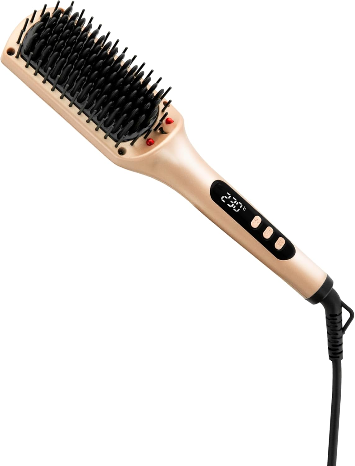 Saint Algue Demeliss LISS & GO Brosse chauffante – Revêtement en céramique – Technologie ionique – 6 réglages de température jusqu’à 230 °C – Lissage naturel avec volume préservé – Or