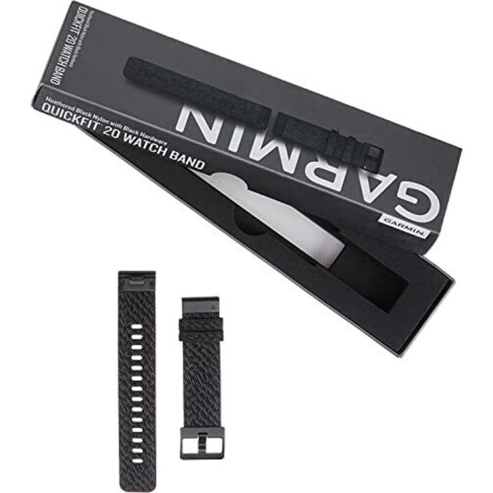 GARMIN Bracelet QuickFit 20 Nylon noir Boucle noire