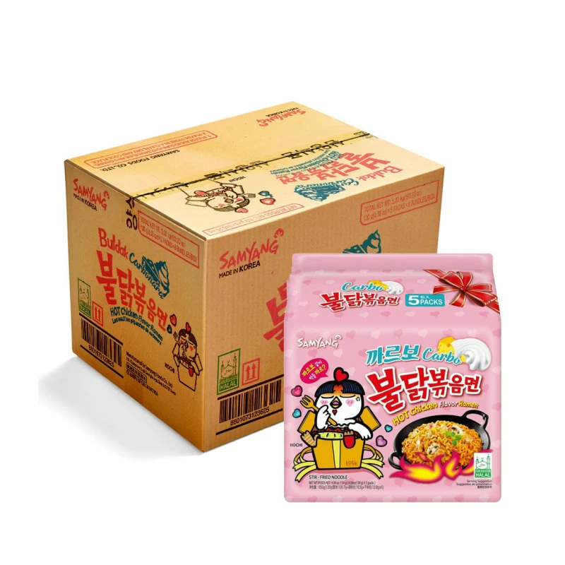 Samyang Nouilles instantanées coréennes Buldak Carbonara crémeuses - Boîte de 40 x 140 g