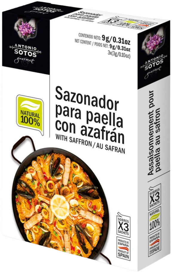 Mélange naturel d'épices pour paella, Sachets 3 x 3 g
