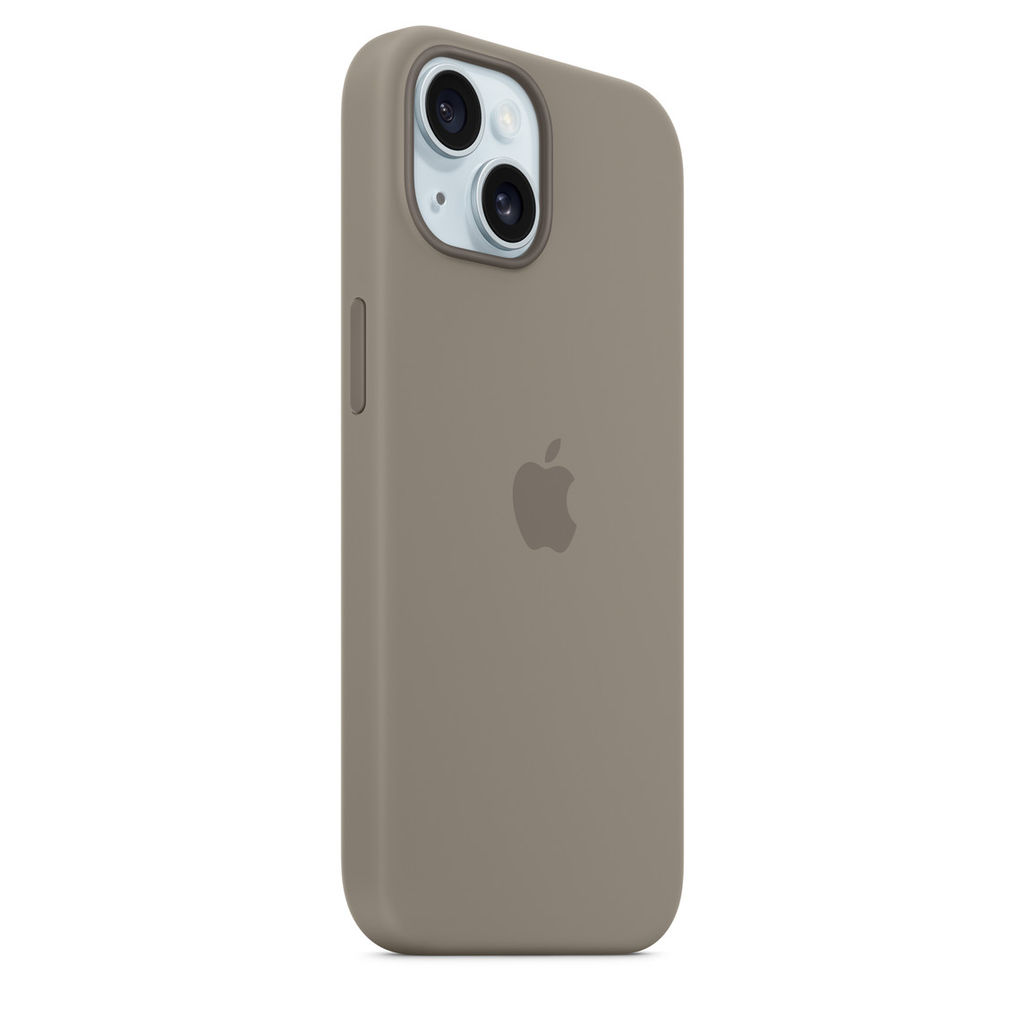 Apple coque en silicone avec MagSafe pour iPhone 15 - argile