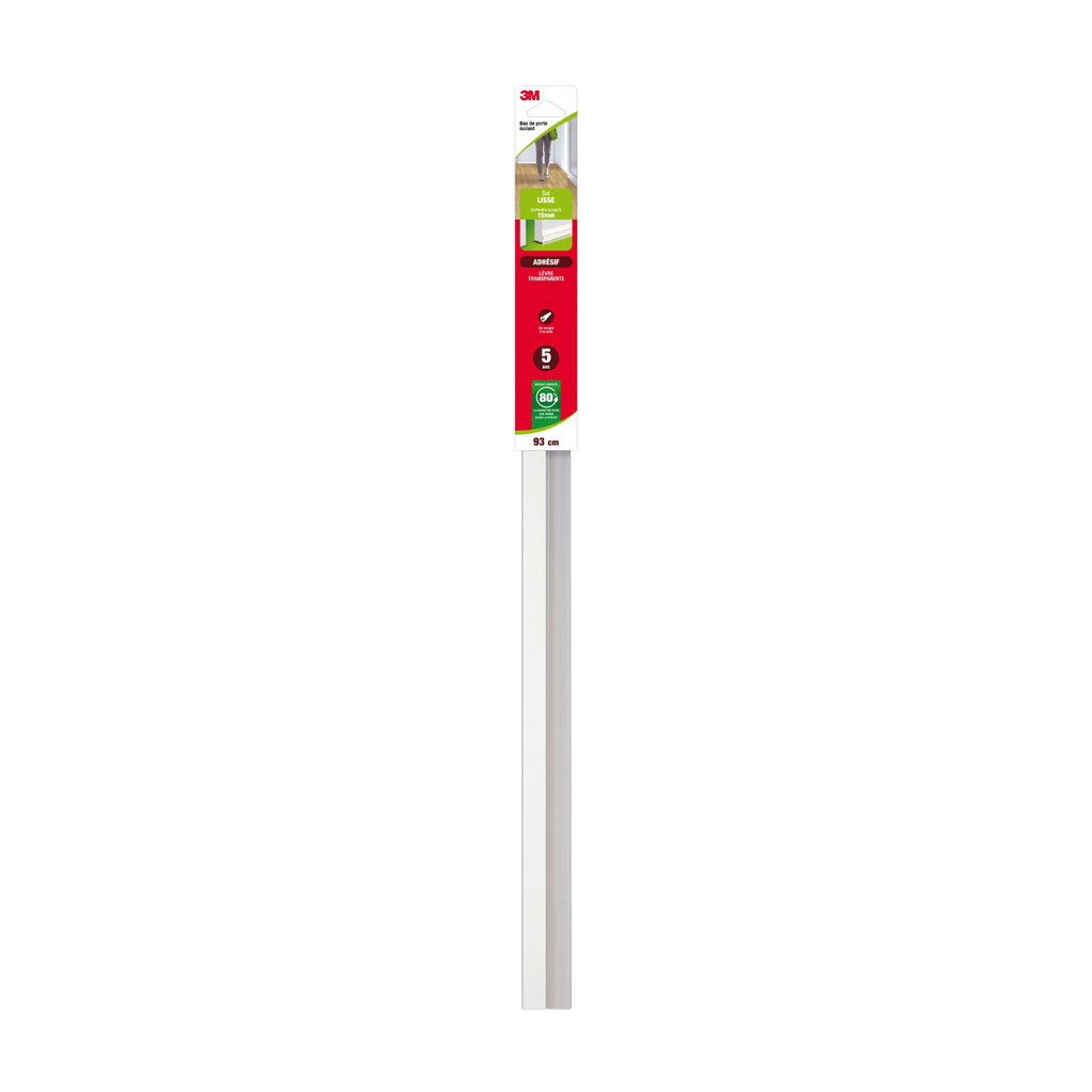 Bas de Porte au Sol Lisse Adhésif Classique Blanc 0,93 m