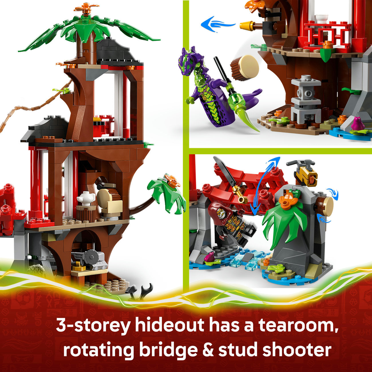 LEGO Ninjago 71857 Véhicule Ninja Maison dans les arbres Pack de combat de 642