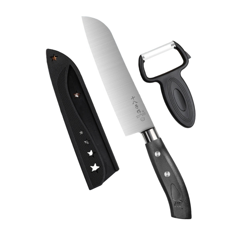 Set de Couteaux et Épluche-Melon Polyvalent SHIBAZIZUO (Couteau Polyvalent + Épluche-Melon + Étui de Couteau) – Ensemble d’Outils de Cuisine pour Couper et Éplucher les Légumes