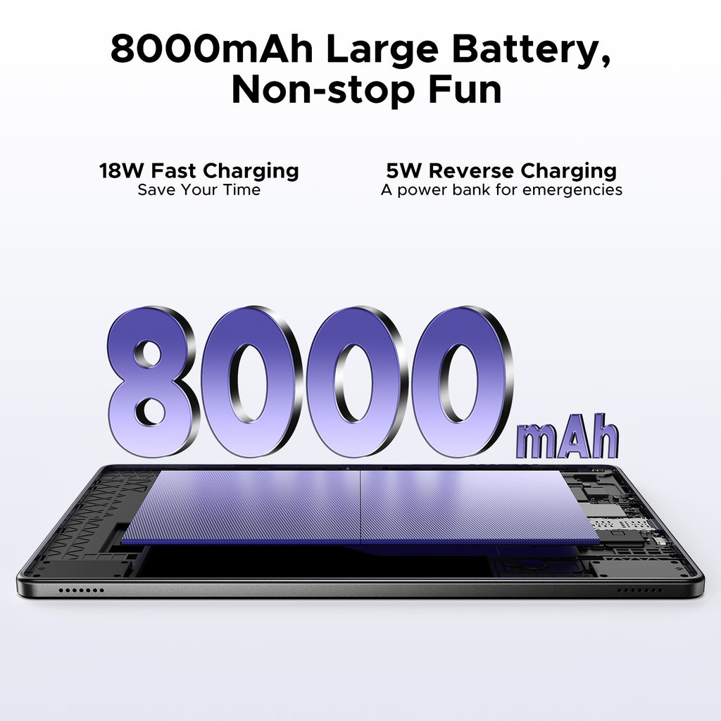DOOGEE Tab G6 Plus tablette 11 pouces, Android 15, modèle 2025, compatible 5G/Wi‑Fi, emplacement pour carte SIM intégré, écran IA FHD+, 32GB RAM + 256GB ROM, 2TB, 8000mAh, octa-core T7280, compatible Widevine L1, GPS, noir