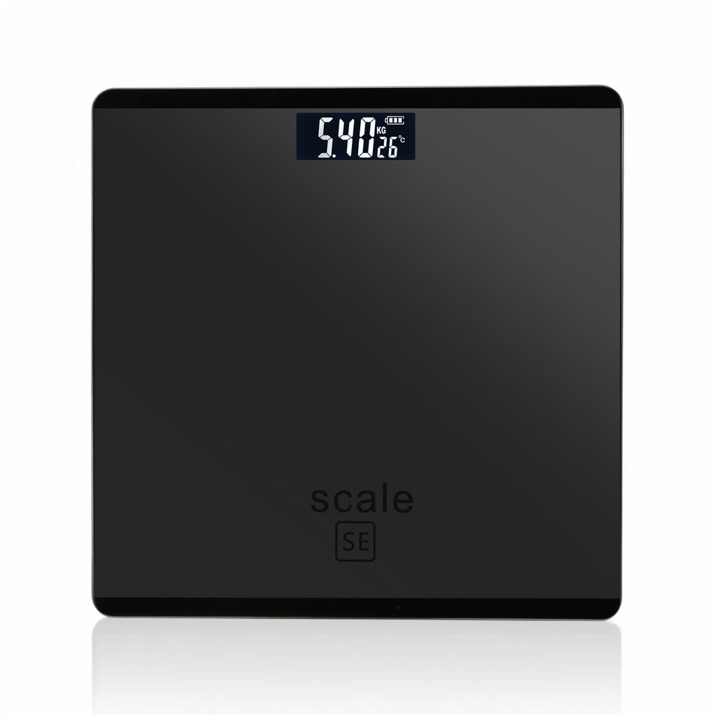 Sparoma AD-26 Pèse-personne électronique avec capacité de 180 kg, haute précision de 0,05 kg, verre trempé de 4 mm et écran LCD, gris-noir - Alimenté par 2 piles AAA (piles non incluses)