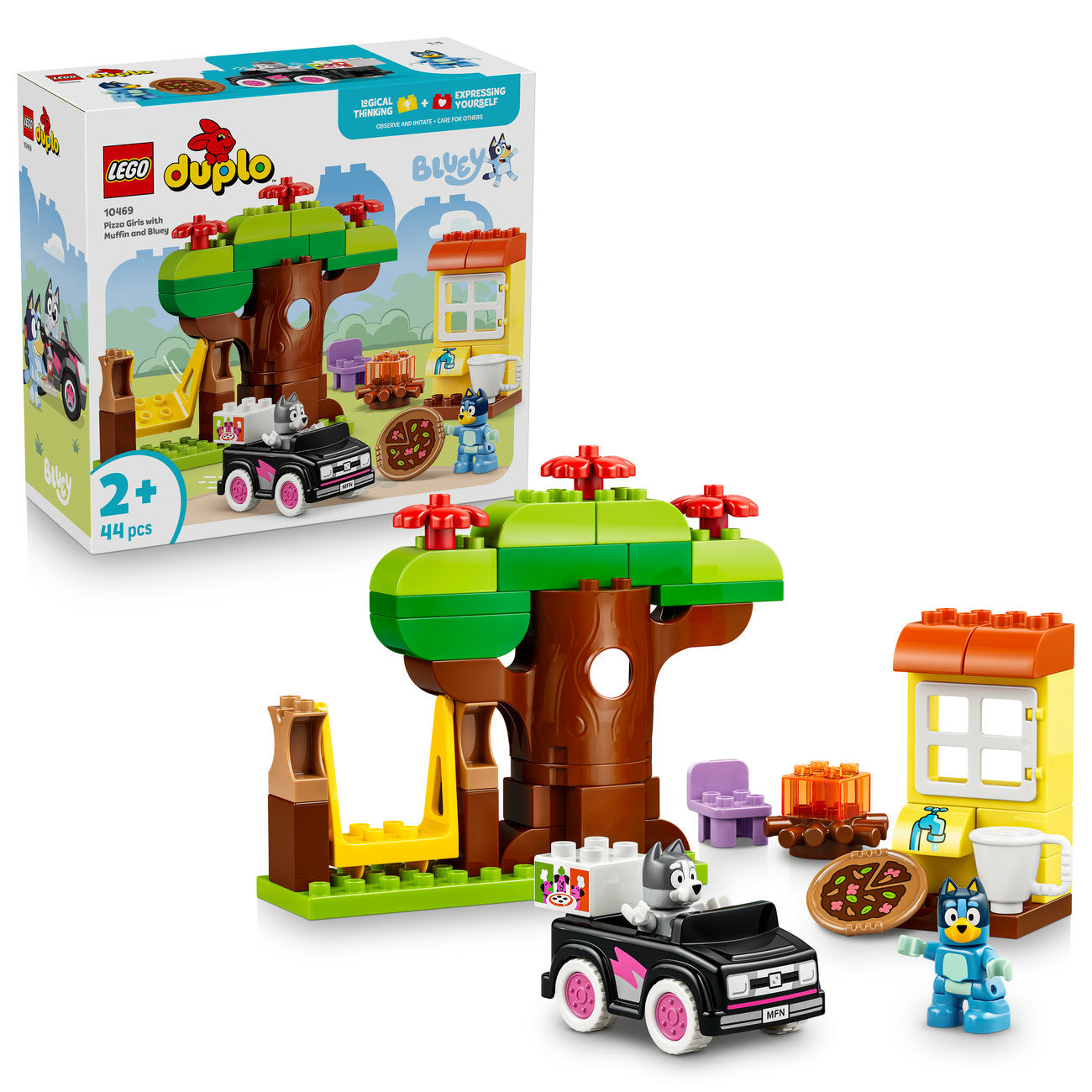 LEGO DUPLO Bluey Livraison de Pizza avec Muffin et Bluey Set de Construction 10469