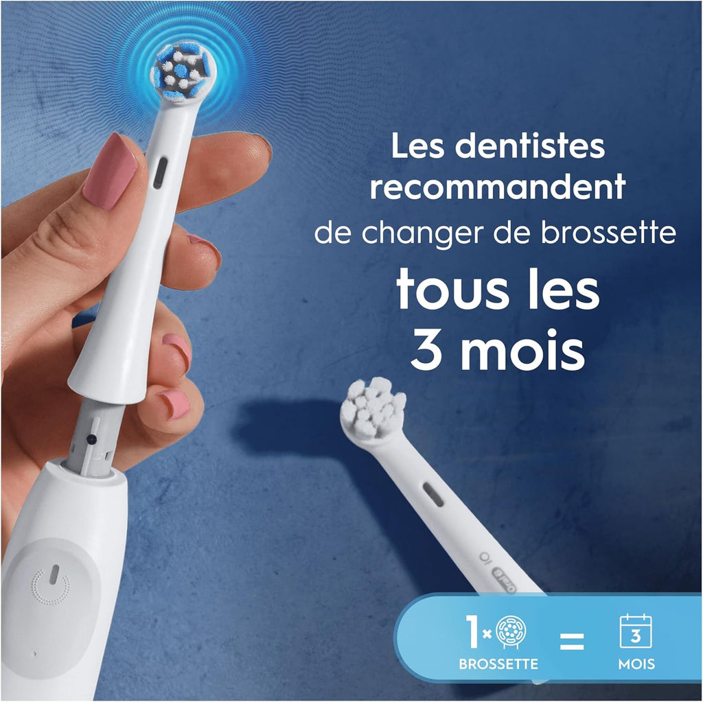 Oral-B iO - RB SW-6 Gentle Care – Brossettes de Rechange pour Brosse à Dents Électrique Oral-B iO, Nettoyage Doux et Efficace des Dents et des Gencives - Lot de 6, blanc