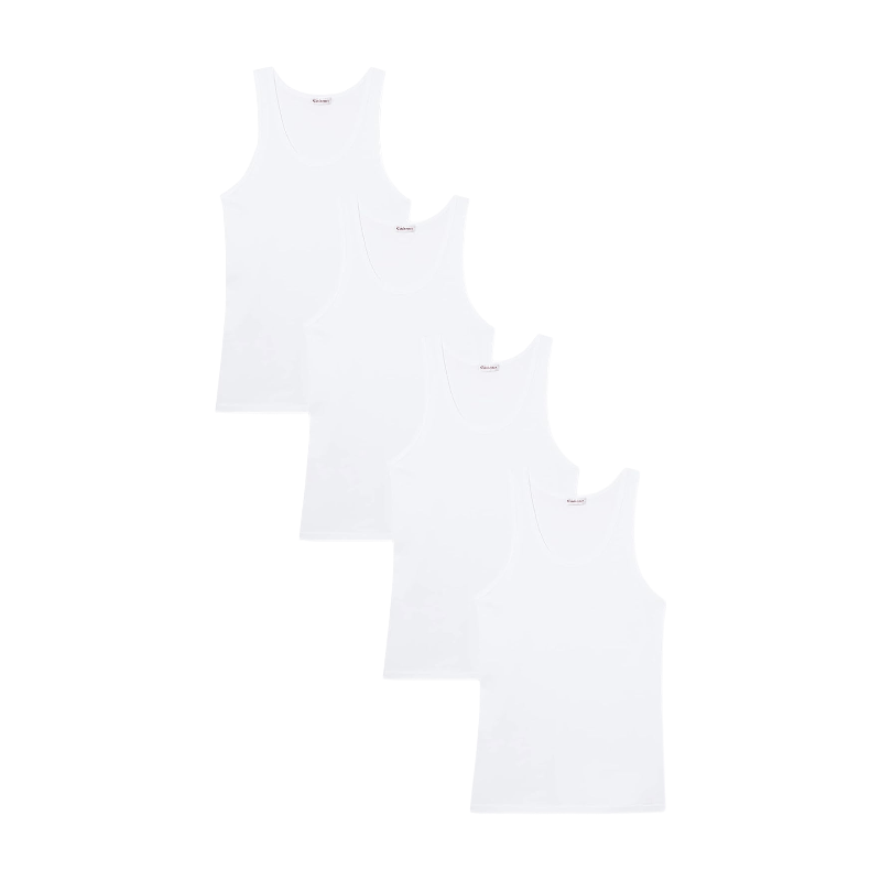 EMINENCE Débardeur homme Pur Coton Premium Lot de 4, Blanc-Blanc-Blanc-Blanc