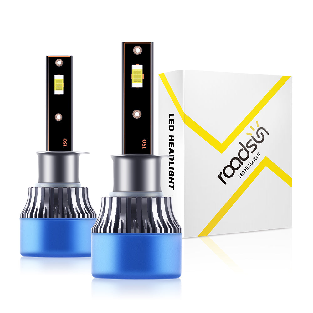 Roadsun H1 Ampoules LED prêt-à-brancher pour feux de brouillard ultra lumineuses 6000 K blanc pur étanches IP68