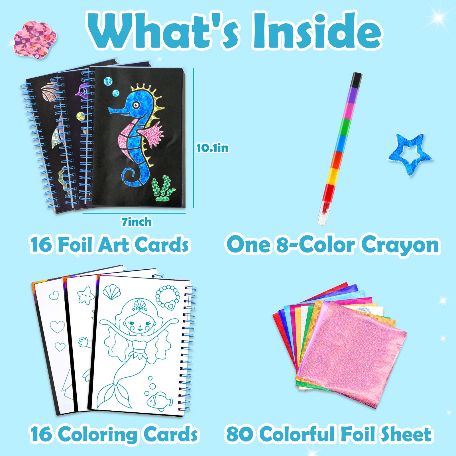 Kit de loisirs créatifs art de la feuille série Océan, 1 ensemble, activité DIY sans bavure, jouet de voyage, cadeau d'anniversaire pour enfants de 4 à 9 ans