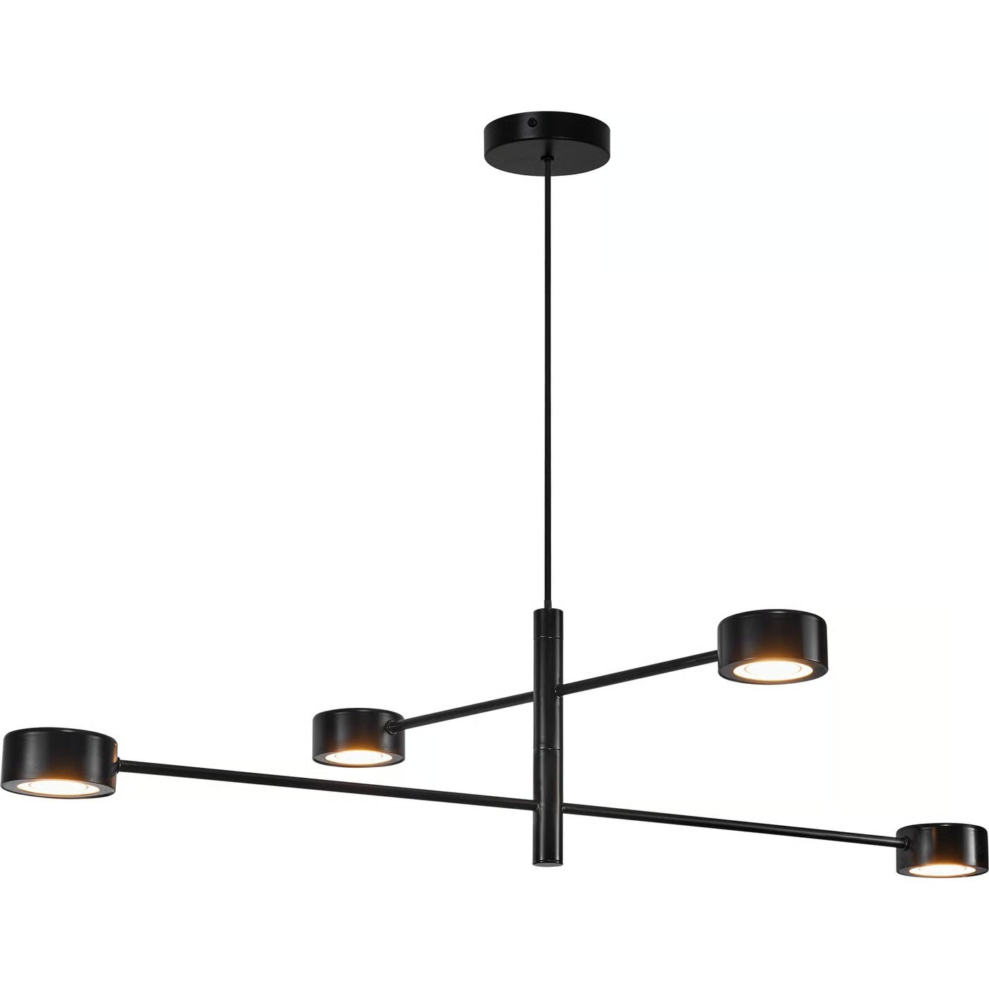 Suspension CLYDE 4-Spot - LED intégrée métal noir - fonction de mémoire réglable en 3 étapes IP20 - Nordlux, Intérieur