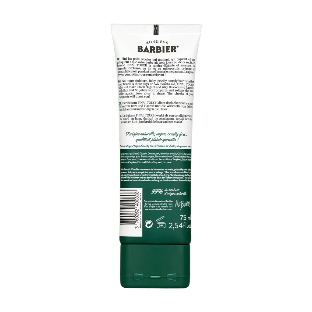 Monsieur Barbier Baume 2-en-1 pour barbe et cheveux - Soin nourrissant et coiffant - 75 ml