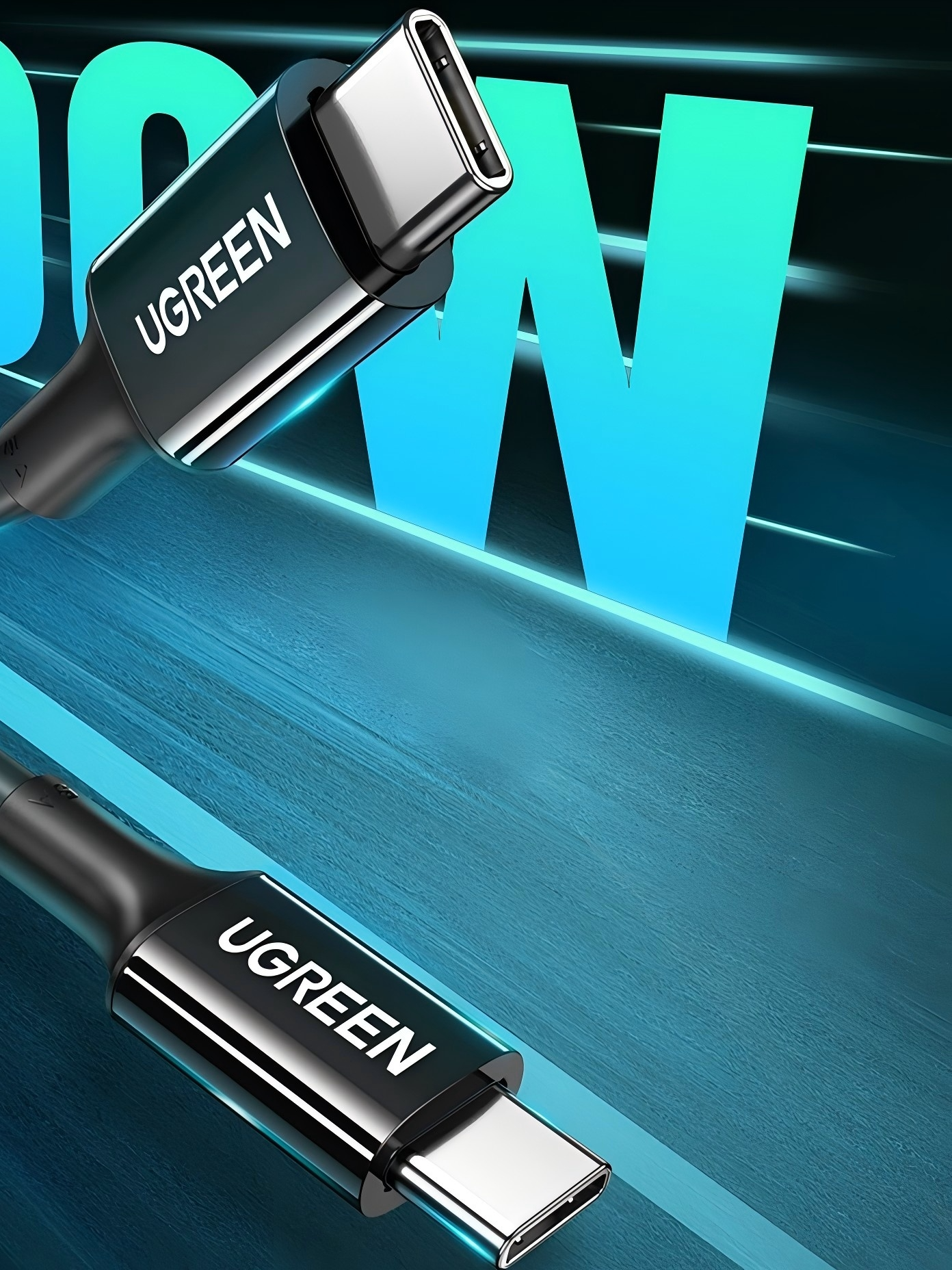 UGREEN US300 câble USB-C vers USB-C 480 Mb/s 5 A noir - 2 m