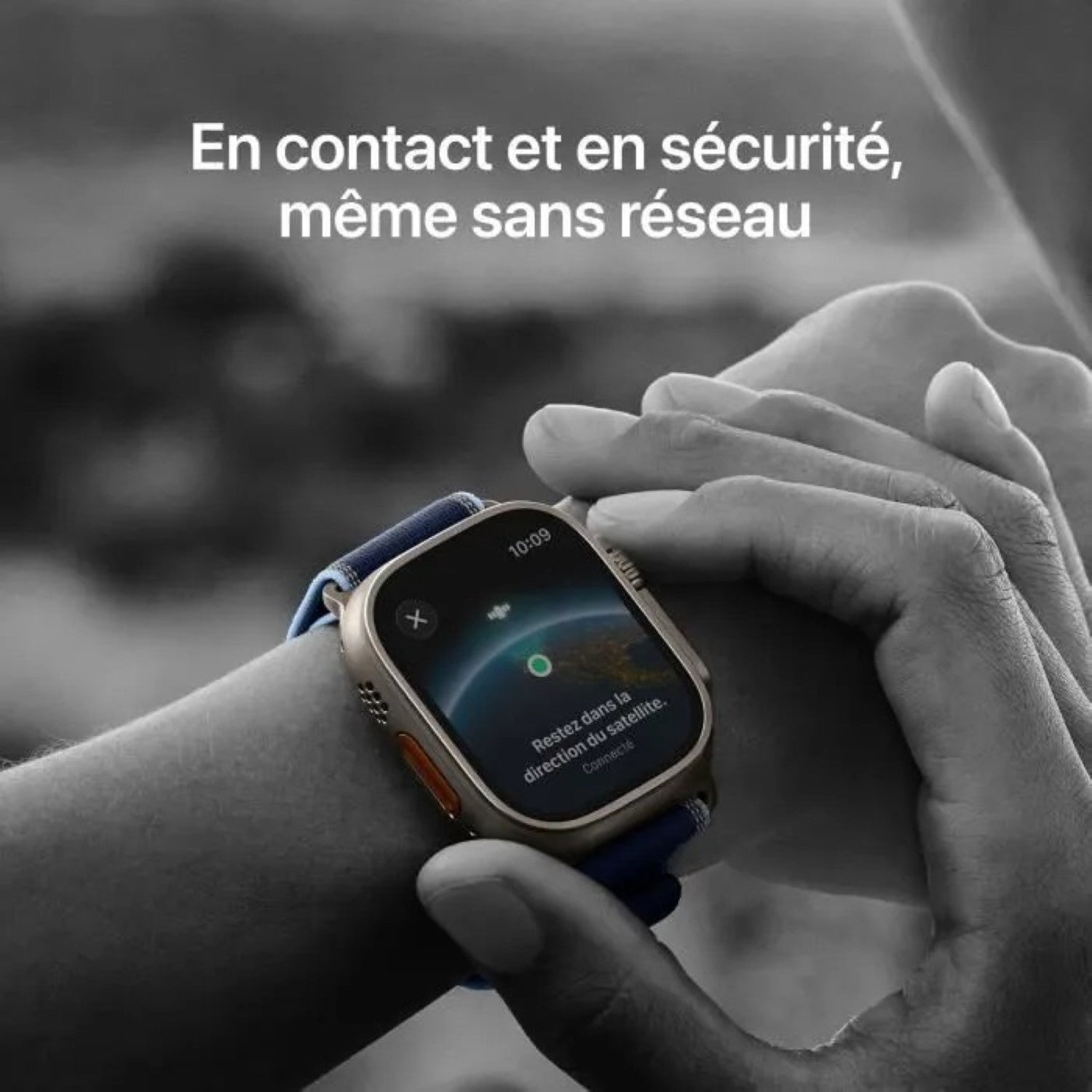 Apple Watch Ultra 3 GPS + Cellular 49 mm, boîtier en titane naturel avec bracelet Milanais en titane naturel - Large