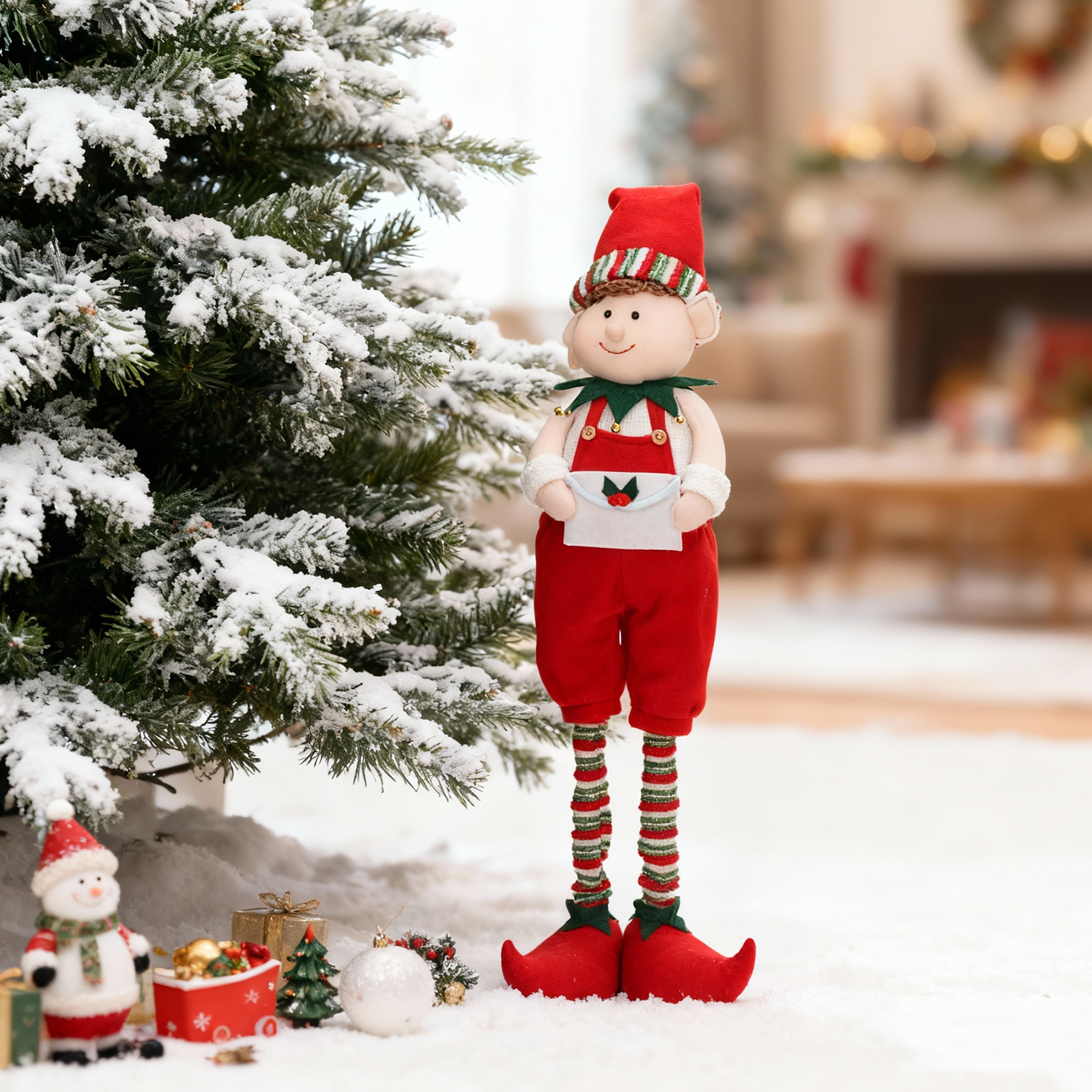 Lutin de Noël avec pieds à hauteur réglable - 48-70 cm
