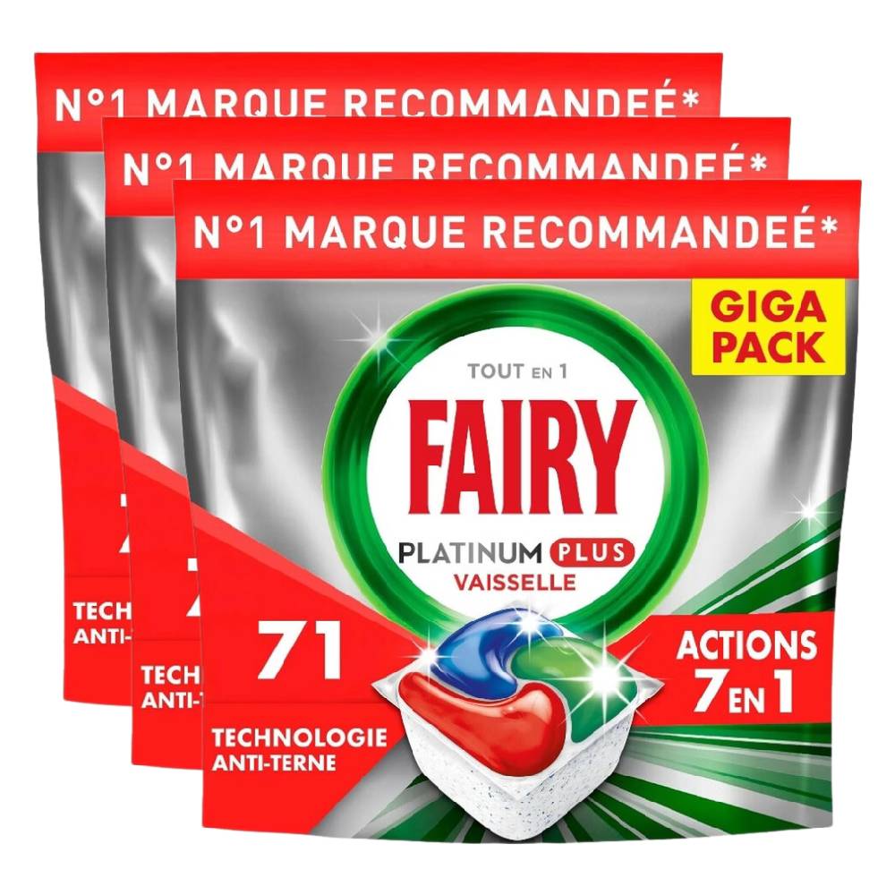 Fairy Capsules Lave-vaisselle Platinum+ Original 3 x X71 (= 213 Capsules)